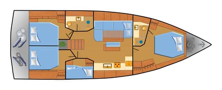 Charter Rental Sailboat Antares in Spain Layout | Yacht4Less