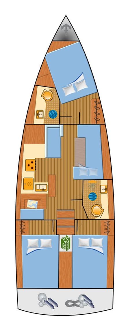 Charter Rental Sailboat Naoussa in Spain Layout | Yacht4Less