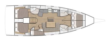 Charter Rental Sailboat Paula in Spain Layout | Yacht4Less