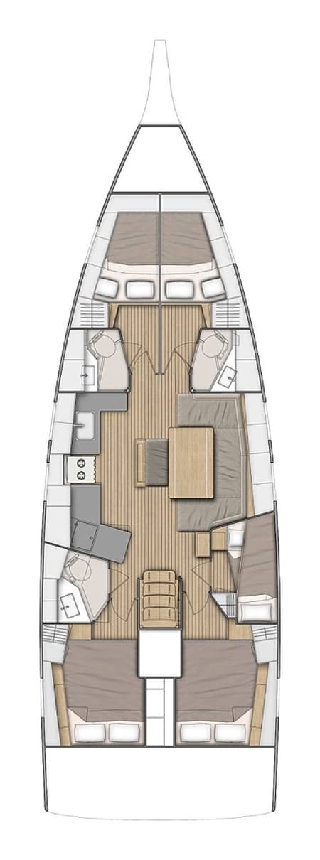 Charter Rental Sailboat Paula in Spain Layout | Yacht4Less