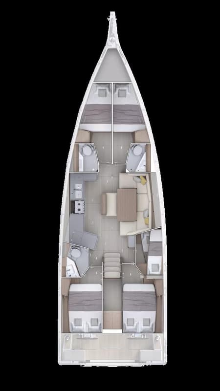 Charter Rental Sailboat Aura in Greece Layout | Yacht4Less
