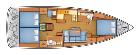 Charter Rental Sailboat Carlotta in Spain Layout | Yacht4Less