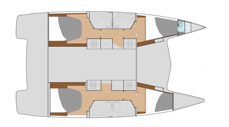 Charter Rental Catamaran Kebitree in Greece Layout | Yacht4Less
