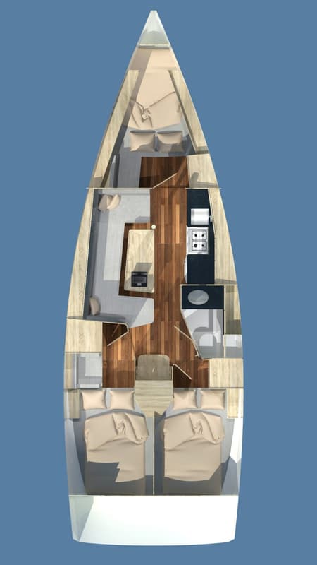 Charter Rental Sailboat Aurora Mare in Croatia Layout | Yacht4Less