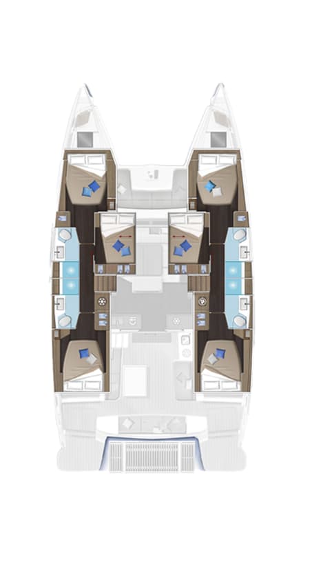 Charter Rental Catamaran Achilleas in Greece Layout | Yacht4Less