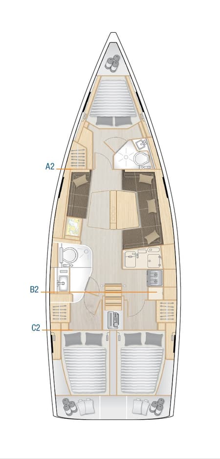 Charter Rental Sailboat Eva in Croatia Layout | Yacht4Less