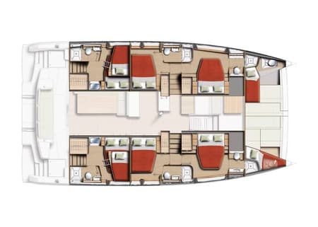 Charter Rental Catamaran Libera in Italy Layout | Yacht4Less