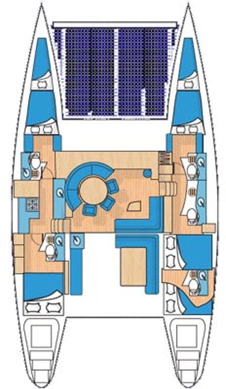 Charter Rental Catamaran Sabine in France Layout | Yacht4Less