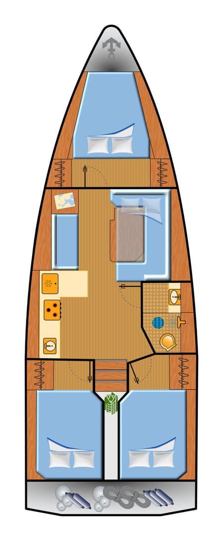 Charter Rental Sailboat Ohana in Croatia Layout | Yacht4Less