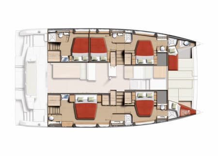 Charter Rental Catamaran Voilà in Croatia Layout | Yacht4Less