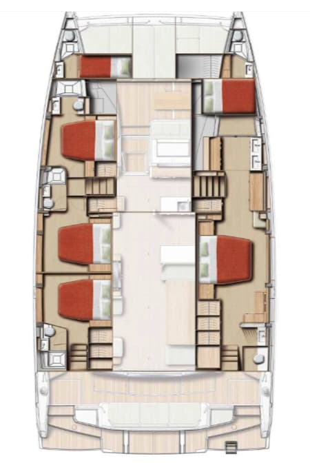Charter Rental Catamaran Alhena in Italy Layout | Yacht4Less