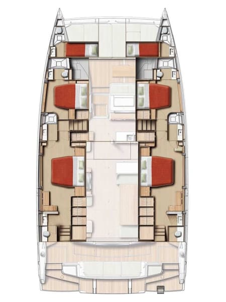 Charter Rental Catamaran New Horizons 4 in Greece Layout | Yacht4Less