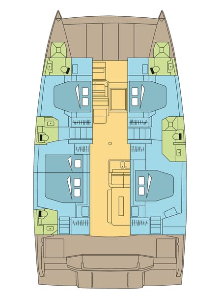 Charter Rental Catamaran Yepa in Bahamas Layout | Yacht4Less