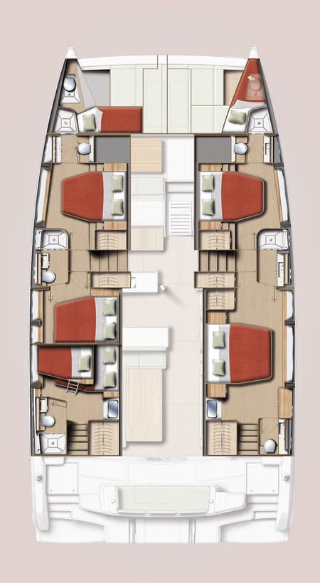 Charter Rental Catamaran Anax in Greece Layout | Yacht4Less