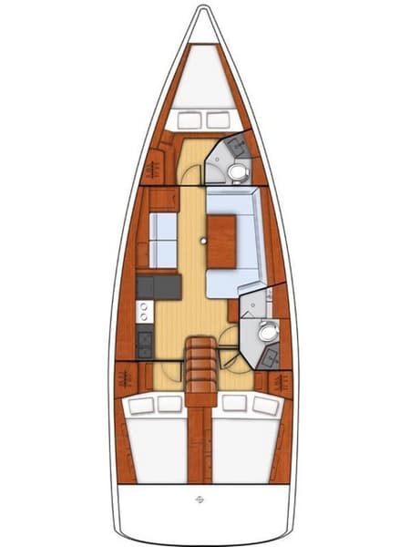 Charter Rental Sailboat Black Lion in Greece Layout | Yacht4Less