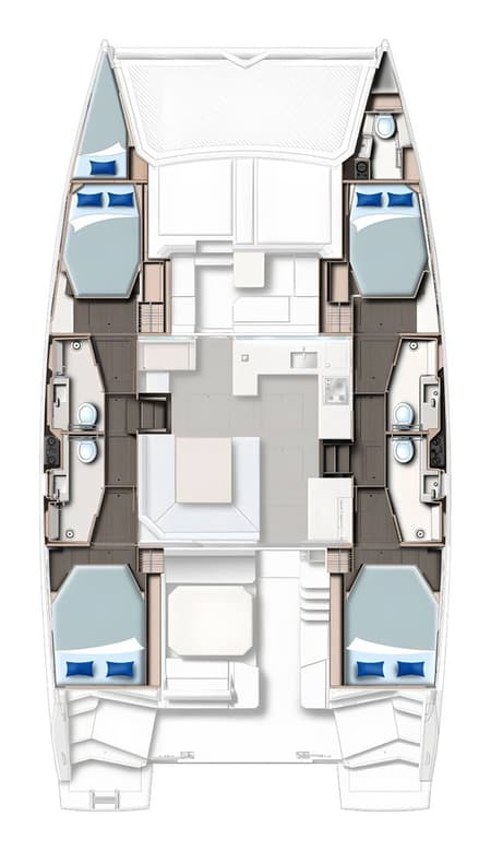 Charter Rental Catamaran Lady Mara in Spain Layout | Yacht4Less