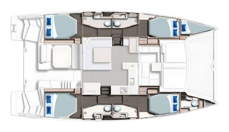 Charter Rental Catamaran Lady Mara in Spain Layout | Yacht4Less