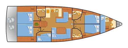 Charter Rental Sailboat Aquaris in Spain Layout | Yacht4Less
