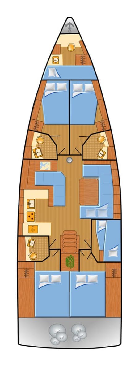 Charter Rental Sailboat Aquaris in Spain Layout | Yacht4Less