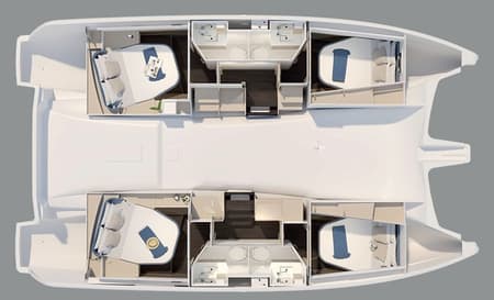 Charter Rental Catamaran Stefania in Greece Layout | Yacht4Less