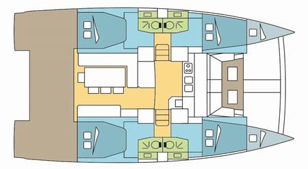Charter Rental Catamaran Nereida in Greece Layout | Yacht4Less