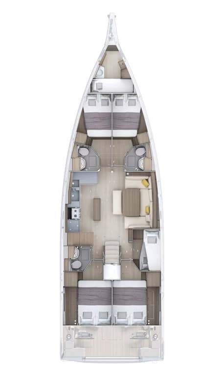 Charter Rental Sailboat Kos 52.1 in Greece Layout | Yacht4Less