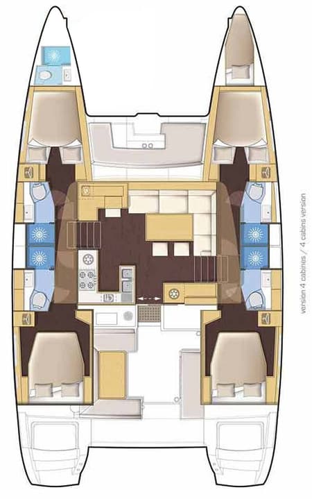 Charter Rental Catamaran Oriana in Italy Layout | Yacht4Less