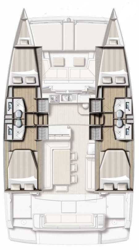 Charter Rental Catamaran Ginevra in Italy Layout | Yacht4Less