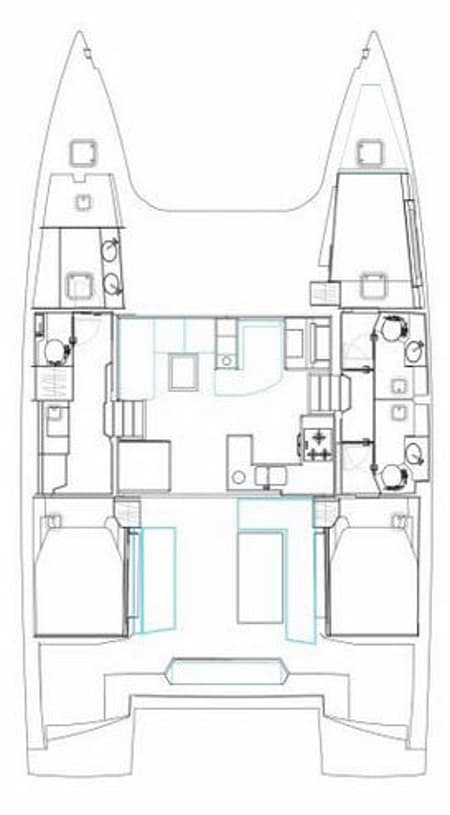 Charter Rental Catamaran Dream (cat) in Croatia Layout | Yacht4Less
