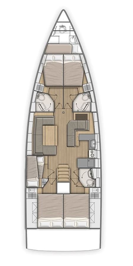 Charter Rental Sailboat Libery in Italy Layout | Yacht4Less