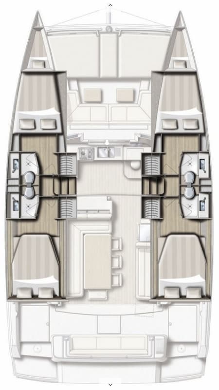 Charter Rental Catamaran Lady Dasi in Greece Layout | Yacht4Less