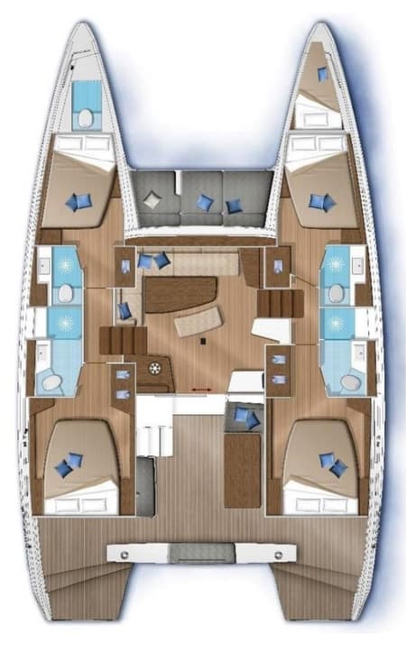 Charter Rental Catamaran Acantha in Greece Layout | Yacht4Less