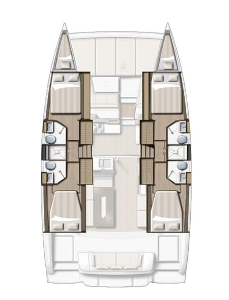 Charter Rental Catamaran Solanna in Greece Layout | Yacht4Less