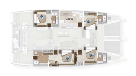 Charter Rental Catamaran TriWing Endor in Croatia Layout | Yacht4Less