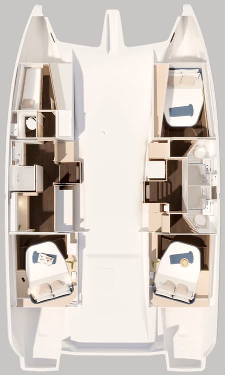 Charter Rental Catamaran Ripple in USVI Layout | Yacht4Less