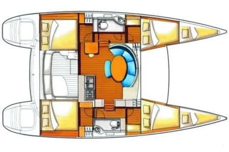 Charter Rental Catamaran Queen Mia in Croatia Layout | Yacht4Less