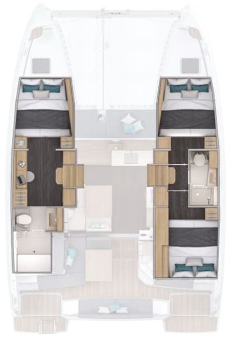 Charter Rental Catamaran DSCHUBBA in Greece Layout | Yacht4Less