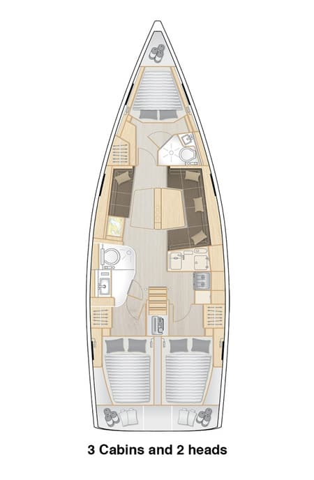 Charter Rental Sailboat Faro in Croatia Layout | Yacht4Less