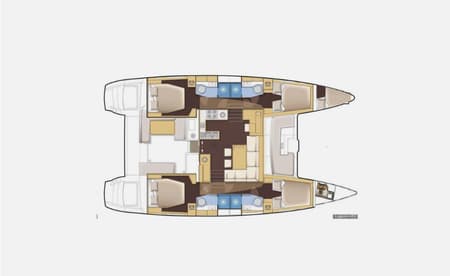 Charter Rental Catamaran Aristofanis in Greece Layout | Yacht4Less