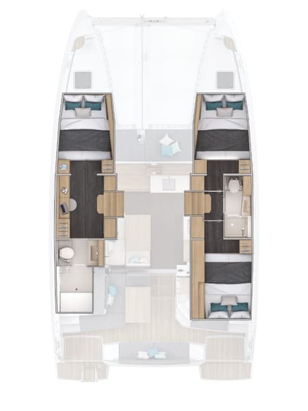 Charter Rental Catamaran Nami in Croatia Layout | Yacht4Less