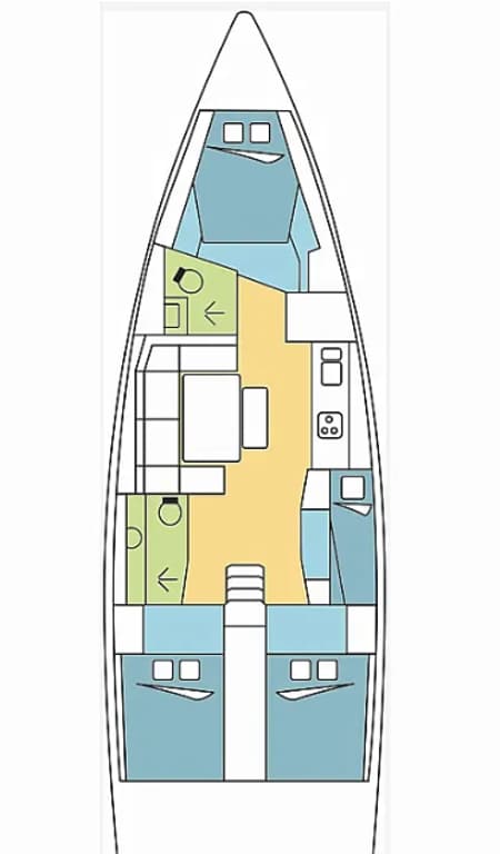 Charter Rental Sailboat Ocean Whisper in Greece Layout | Yacht4Less