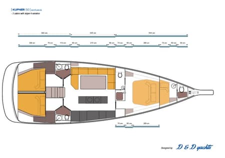 Charter Rental Sailboat Luna Blu in Italy Layout | Yacht4Less
