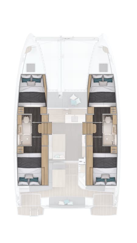 Charter Rental Catamaran Merkourios in Greece Layout | Yacht4Less