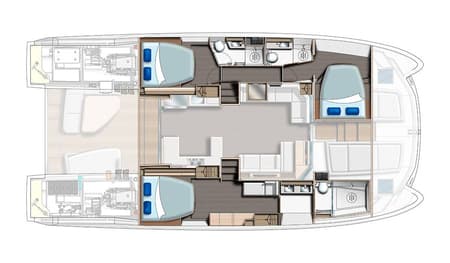Charter Rental Power Catamaran Good Vibes in Croatia Layout | Yacht4Less