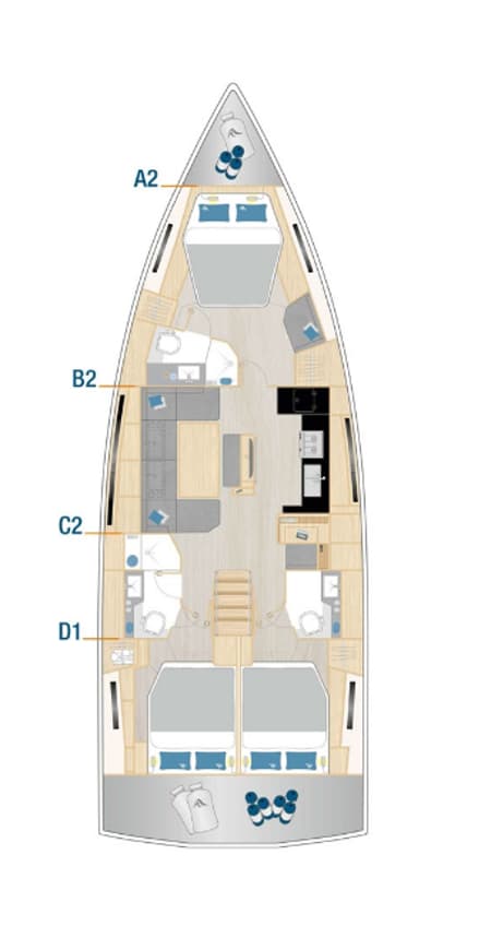 Charter Rental Sailboat Schazby in Greece Layout | Yacht4Less