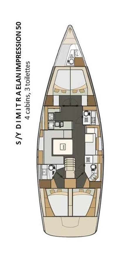 Charter Rental Sailboat Dimitra in Greece Layout | Yacht4Less