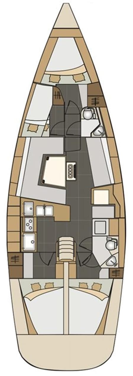 Charter Rental Sailboat Alkistis in Greece Layout | Yacht4Less