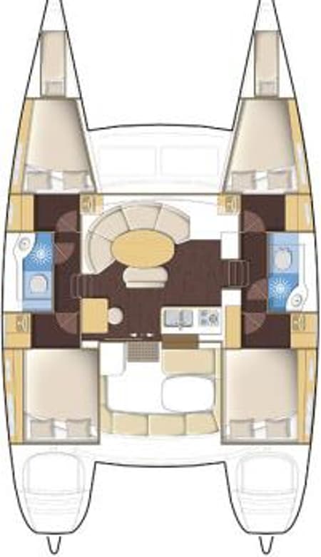 Charter Rental Catamaran Dido in Greece Layout | Yacht4Less