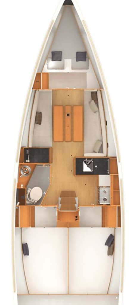 Charter Rental Sailboat Madison in France Layout | Yacht4Less