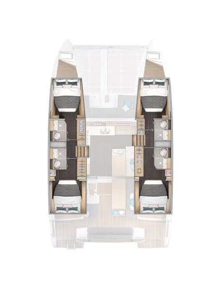 Charter Rental Catamaran Andorinha in Croatia Layout | Yacht4Less